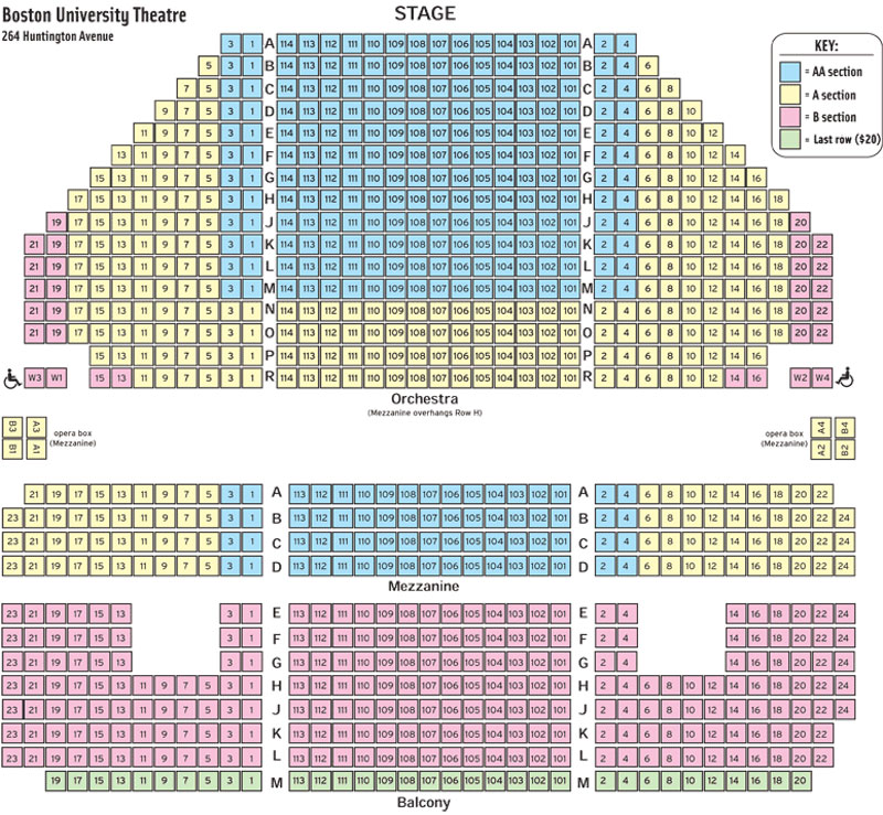 Boston University Theatre Seating Chart